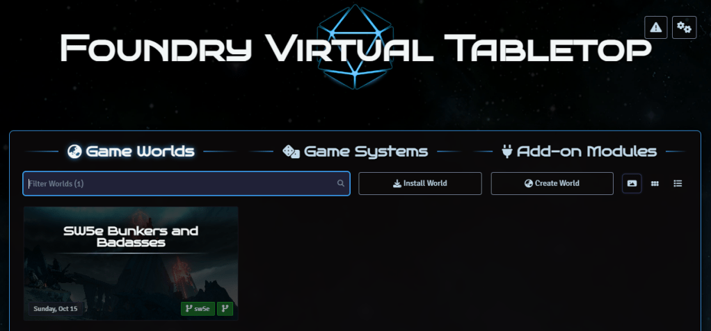 Installing SW5e System on the Foundry hosting service The&nbsp;Forge