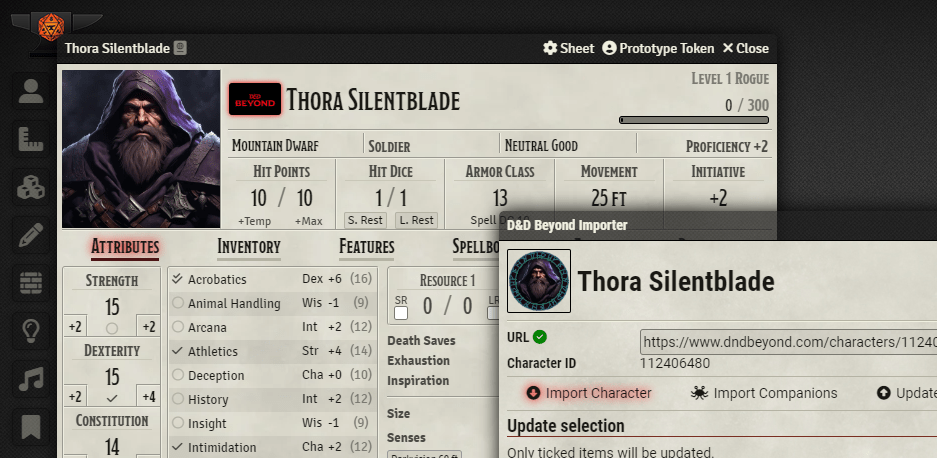 Importing your D&D Beyond character to&nbsp;Foundry